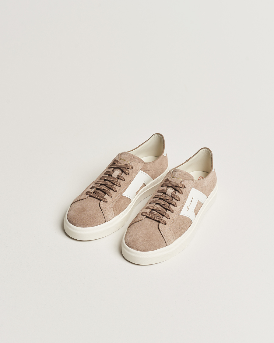 Herre | Sko | Santoni | Double Buckle Sneakers Grey Suede