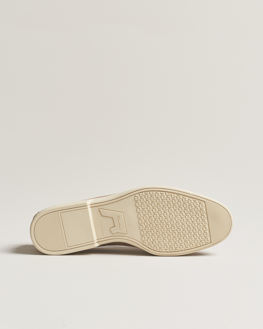 Herre | Santoni Summer Tassel Loafers Beige Suede | Santoni | Summer Tassel Loafers Beige Suede