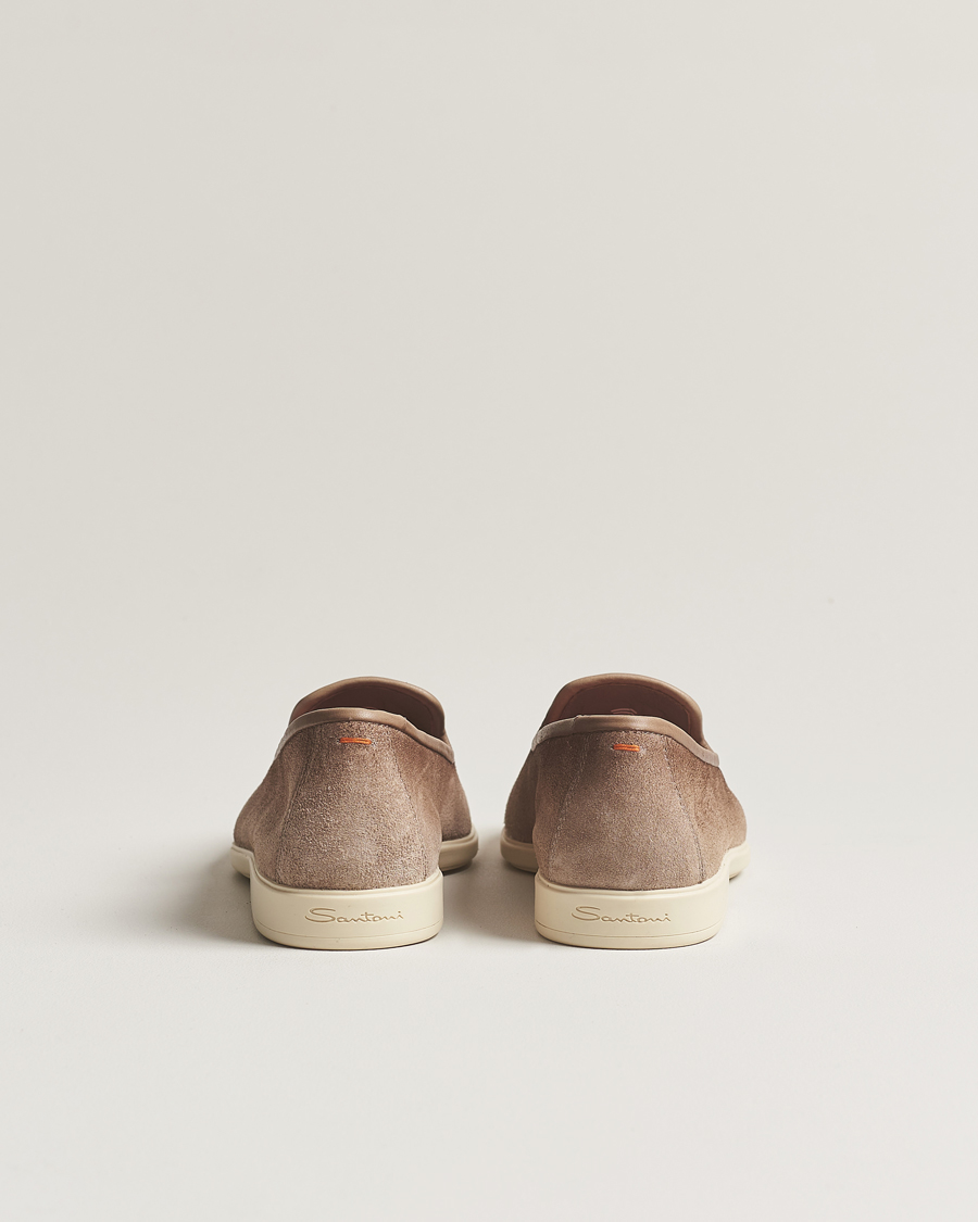 Herre | Santoni Summer Tassel Loafers Beige Suede | Santoni | Summer Tassel Loafers Beige Suede