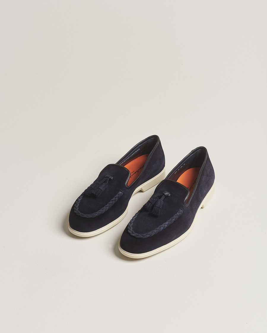 Herre | Avdelinger | Santoni | Summer Tassel Loafers Navy Suede