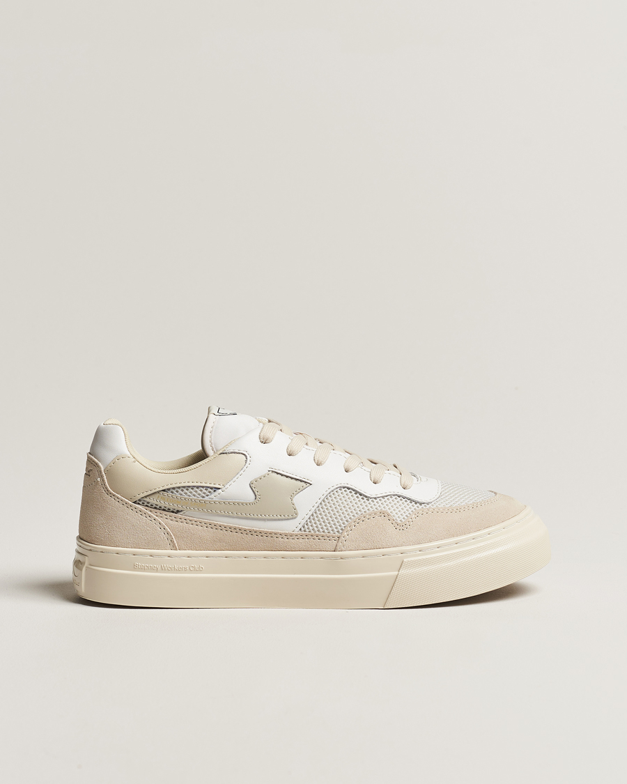 Herre | Stepney Workers Club Pearl S-Strike Suede Mixed Sneaker Ecru/Putty | Stepney Workers Club | Pearl S-Strike Suede Mixed Sneaker Ecru/Putty