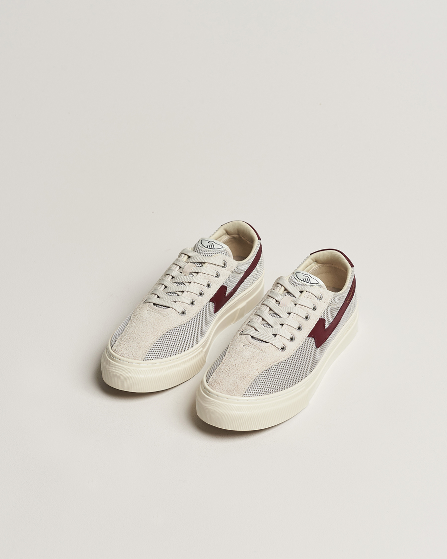 Herre | Sneakers | Stepney Workers Club | Dellow S-Strike Tennis Mesh Sneaker Ecru/Red