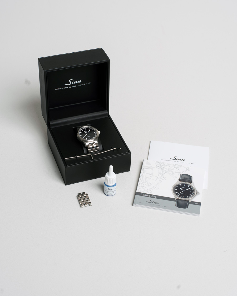 Herre | Sinn Pre-Owned 556 Stainless Steal 38,5 Black Silver | Sinn Pre-Owned | 556 Stainless Steal 38,5 Black Silver