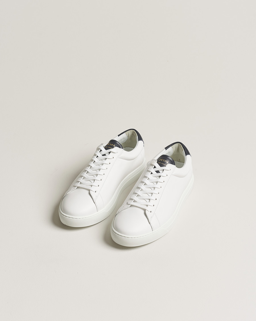Herre | Zespà ZSP4 Nappa Leather Sneakers White/Navy | Zespà | ZSP4 Nappa Leather Sneakers White/Navy
