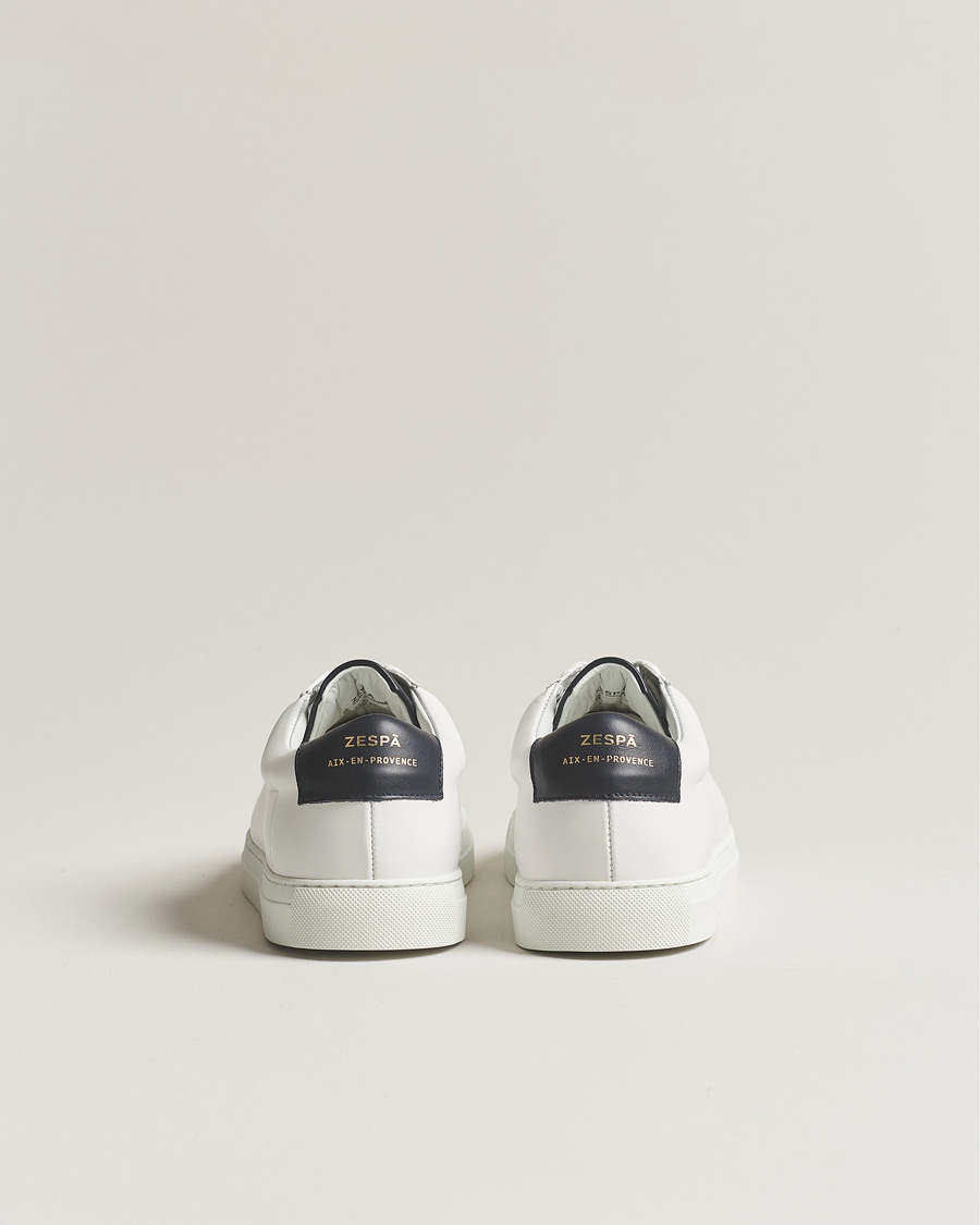 Herre | Zespà ZSP4 Nappa Leather Sneakers White/Navy | Zespà | ZSP4 Nappa Leather Sneakers White/Navy