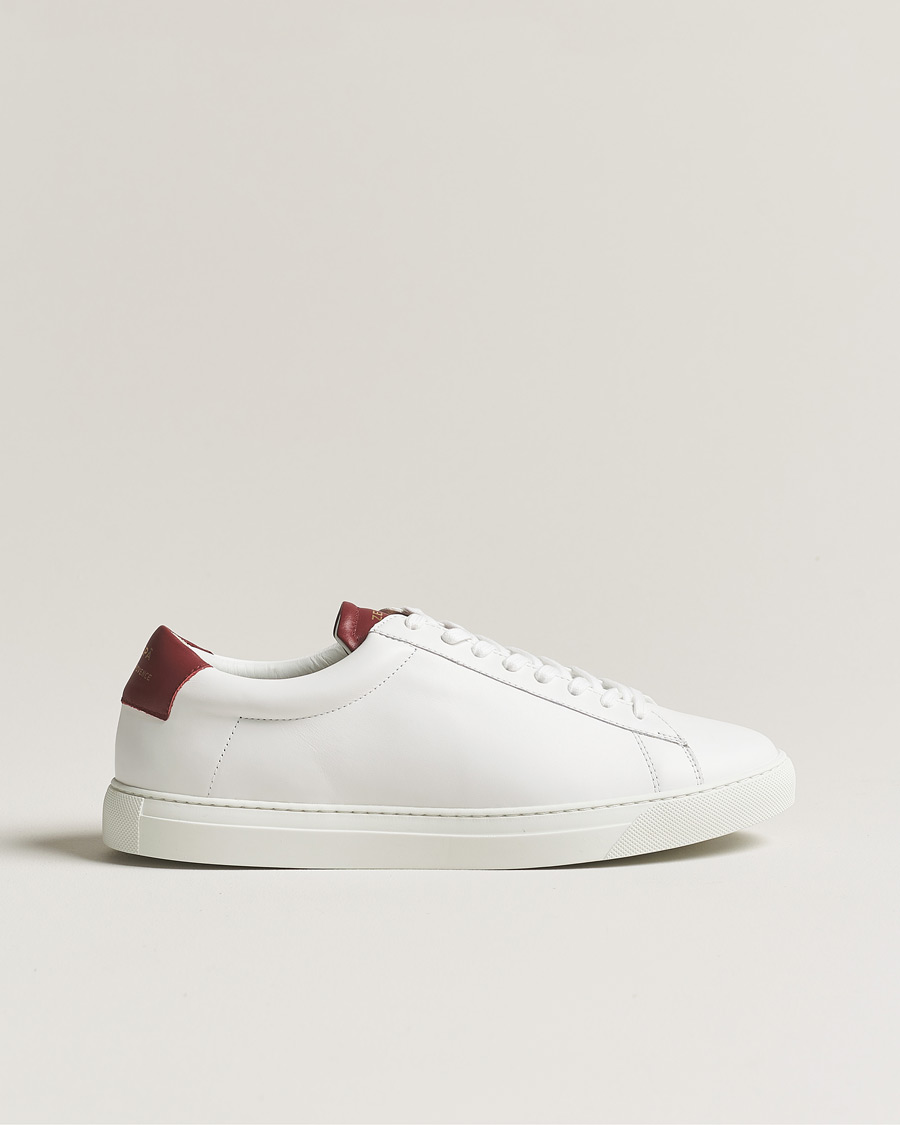 Herre | Zespà ZSP4 Nappa Leather Sneakers White/Wine | Zespà | ZSP4 Nappa Leather Sneakers White/Wine