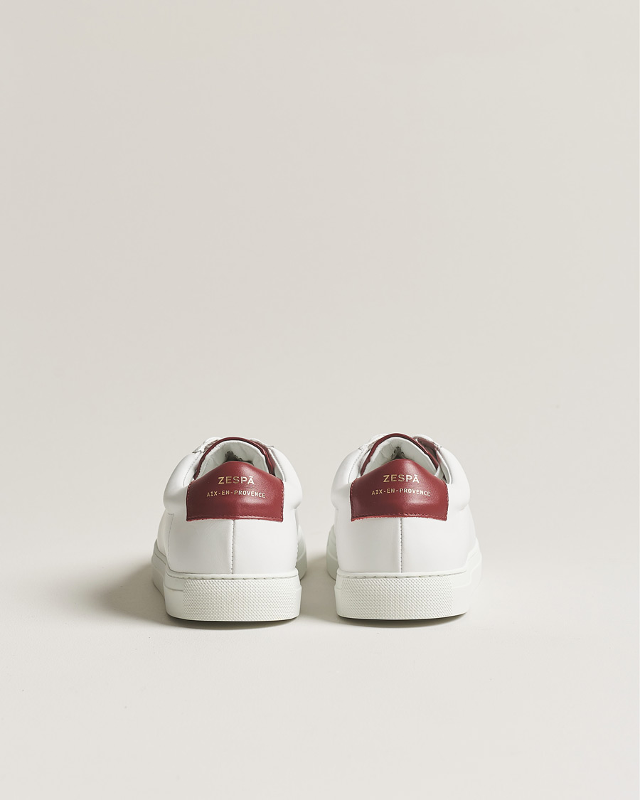 Herre | Zespà ZSP4 Nappa Leather Sneakers White/Wine | Zespà | ZSP4 Nappa Leather Sneakers White/Wine