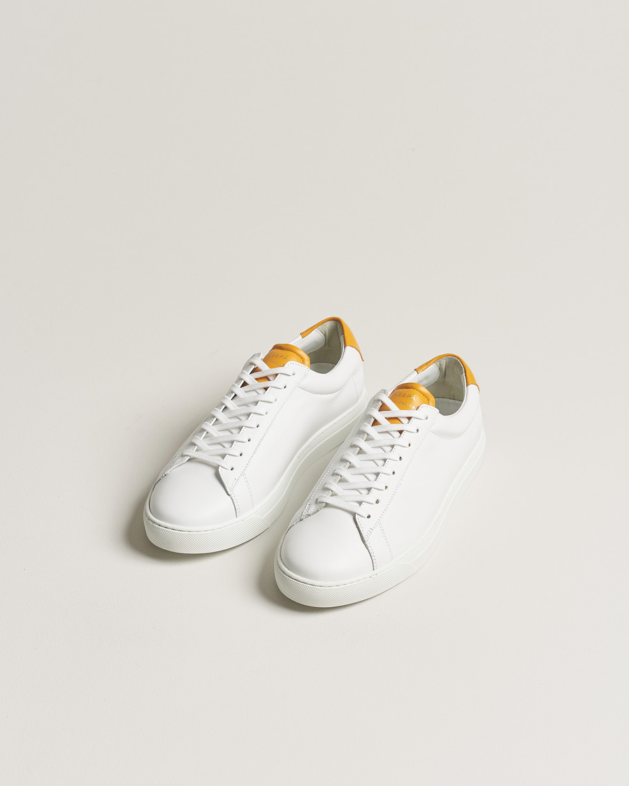 Herre | Avdelinger | Zespà | ZSP4 Nappa Leather Sneakers White/Yellow