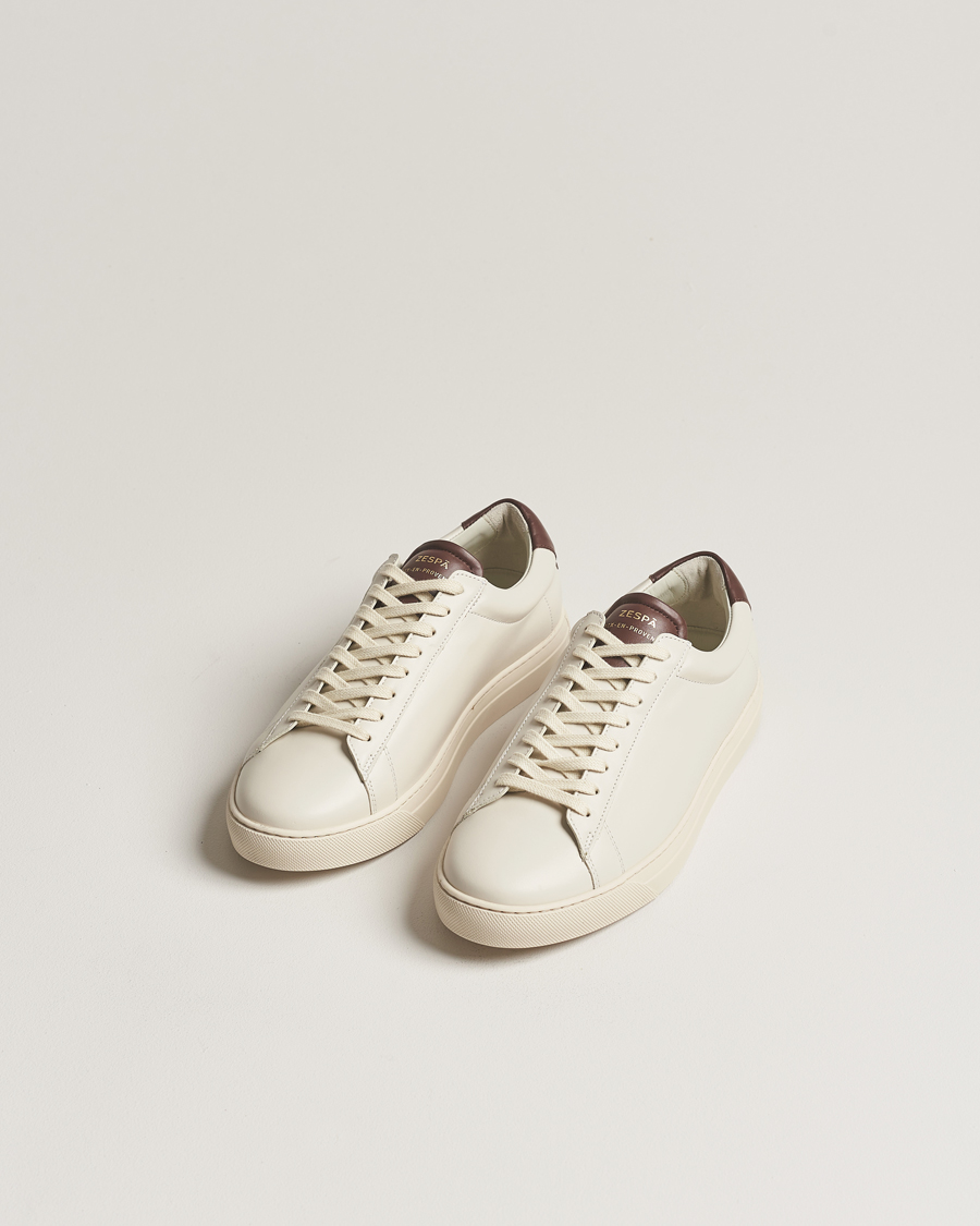 Herre |  | Zespà | ZSP4 Nappa Leather Sneakers Off White/Brown
