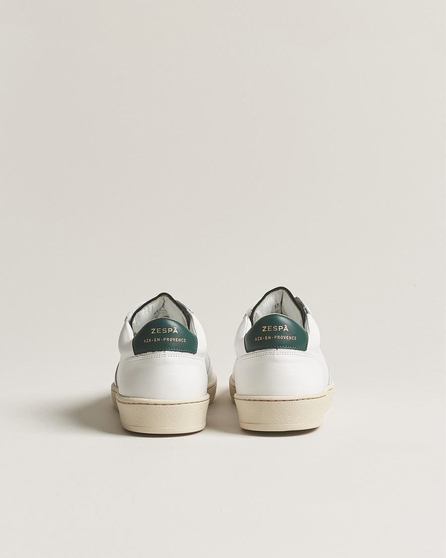 Herre | Zespà ZSP23 APLA Leather Sneakers White/Dark Green | Zespà | ZSP23 APLA Leather Sneakers White/Dark Green