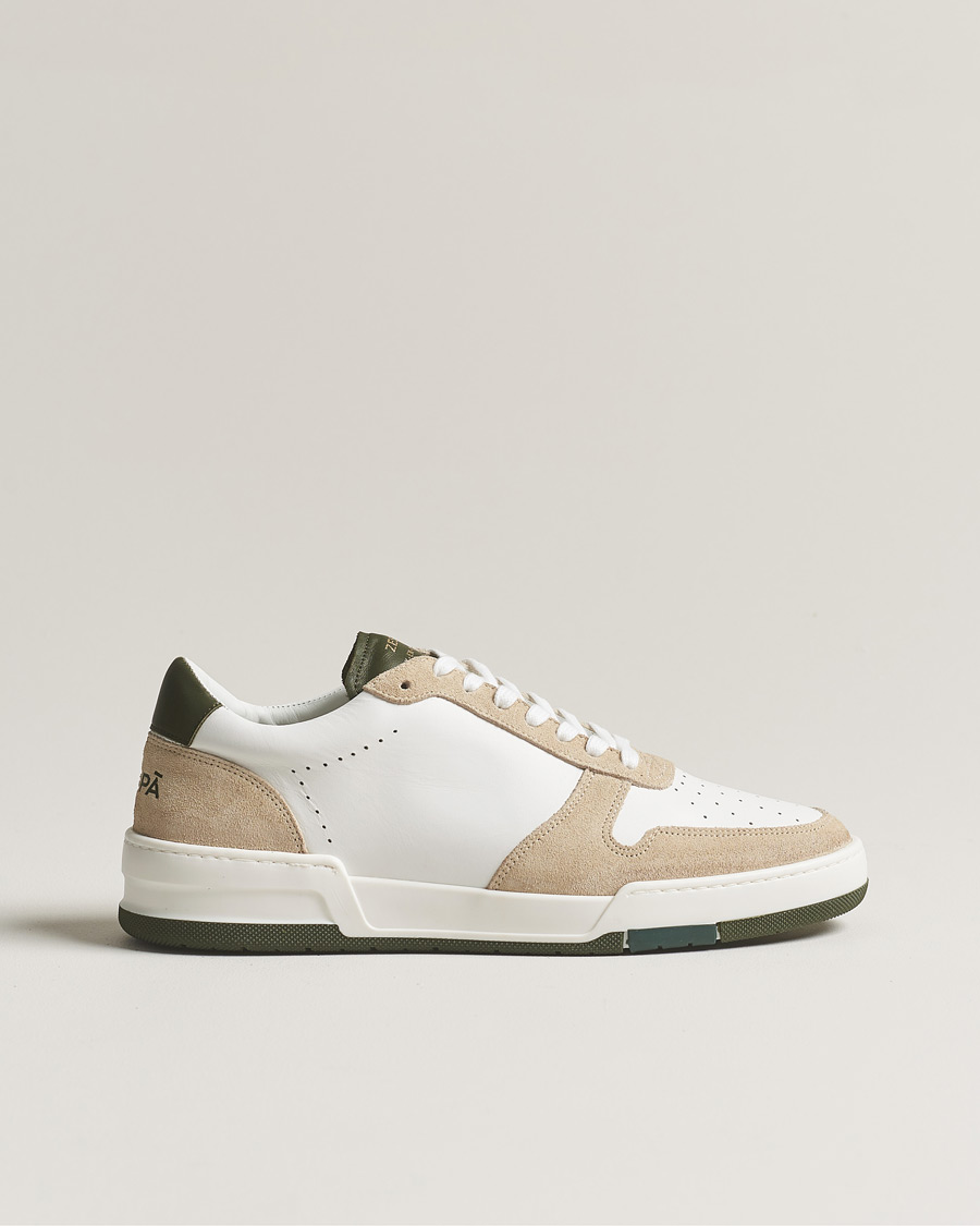 Herre | Zespà ZSP23 MAX Nappa/Suede Sneakers Off White/Khaki | Zespà | ZSP23 MAX Nappa/Suede Sneakers Off White/Khaki