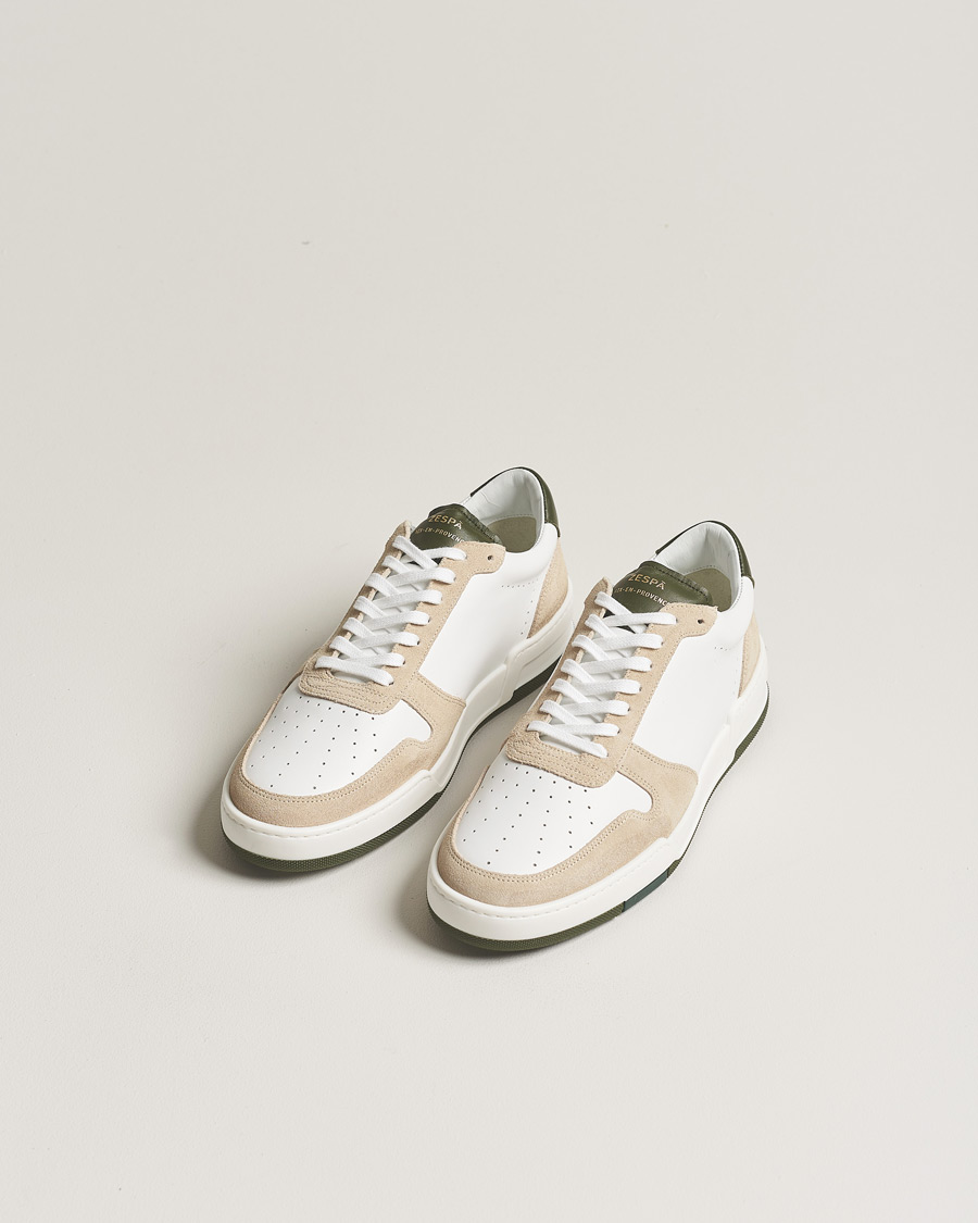 Herre | Zespà ZSP23 MAX Nappa/Suede Sneakers Off White/Khaki | Zespà | ZSP23 MAX Nappa/Suede Sneakers Off White/Khaki