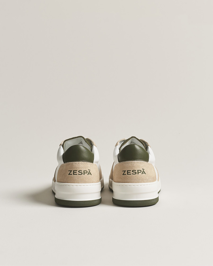Herre | Zespà ZSP23 MAX Nappa/Suede Sneakers Off White/Khaki | Zespà | ZSP23 MAX Nappa/Suede Sneakers Off White/Khaki
