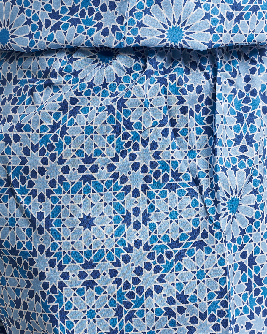 Herre | Pyjamaser og badekåper | Derek Rose | Shortie Printed Cotton Pyjama Set Blue