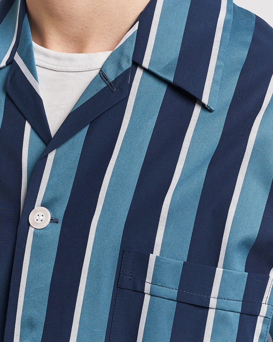 Herre | Pyjamaser og badekåper | Derek Rose | Cotton Striped Pyjama Set Teal