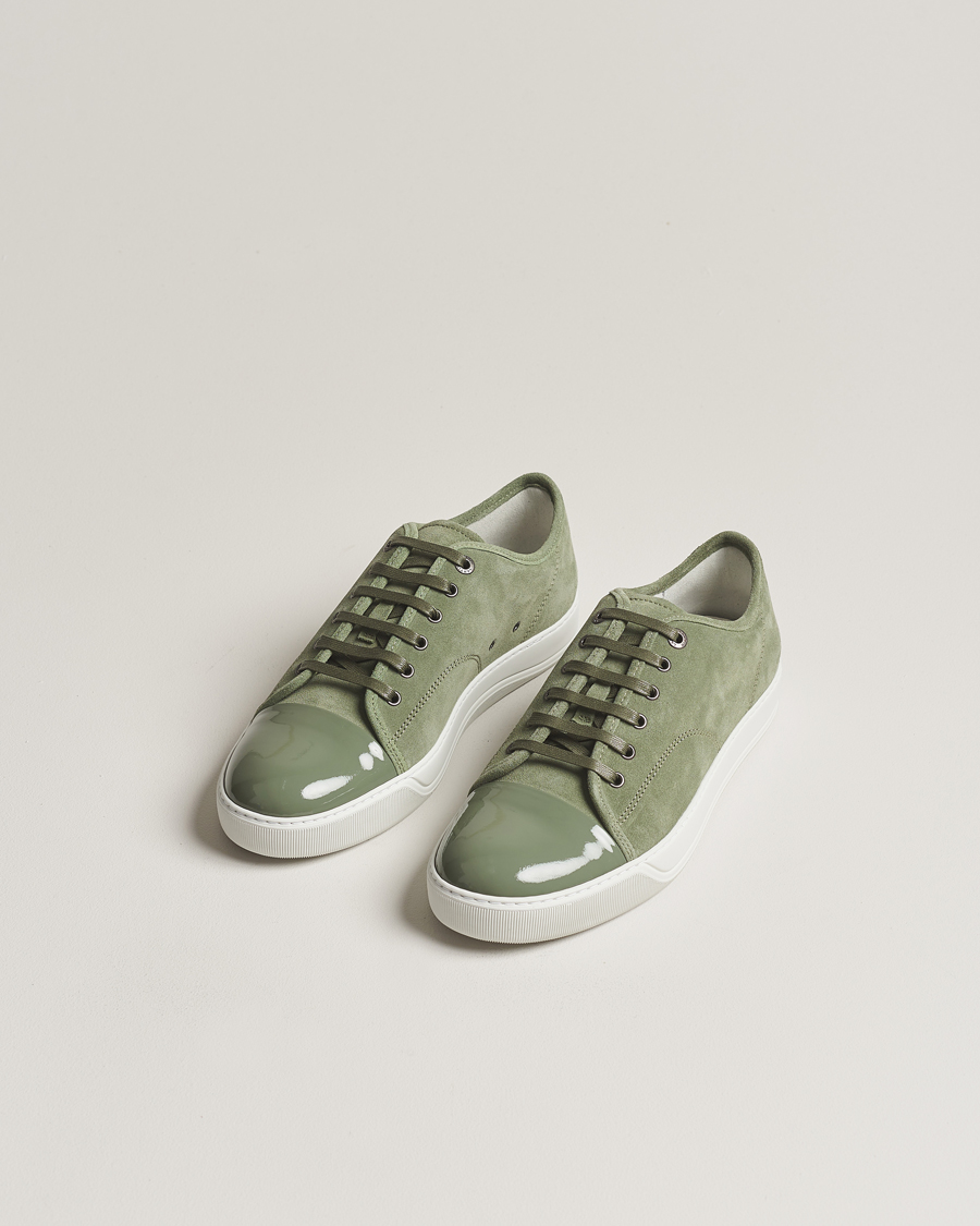 Herre | Sko i mokka | Lanvin | Patent Cap Toe Sneaker Green