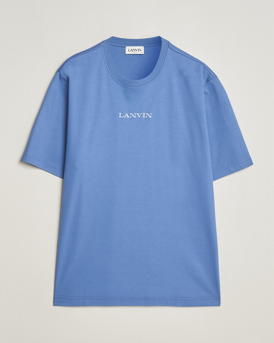 Herre | T-Shirts | Lanvin | Embroidered Logo T-Shirt Cornflower