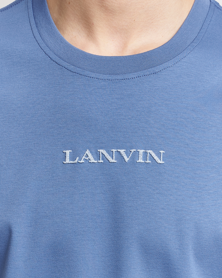 Herre | T-Shirts | Lanvin | Embroidered Logo T-Shirt Cornflower