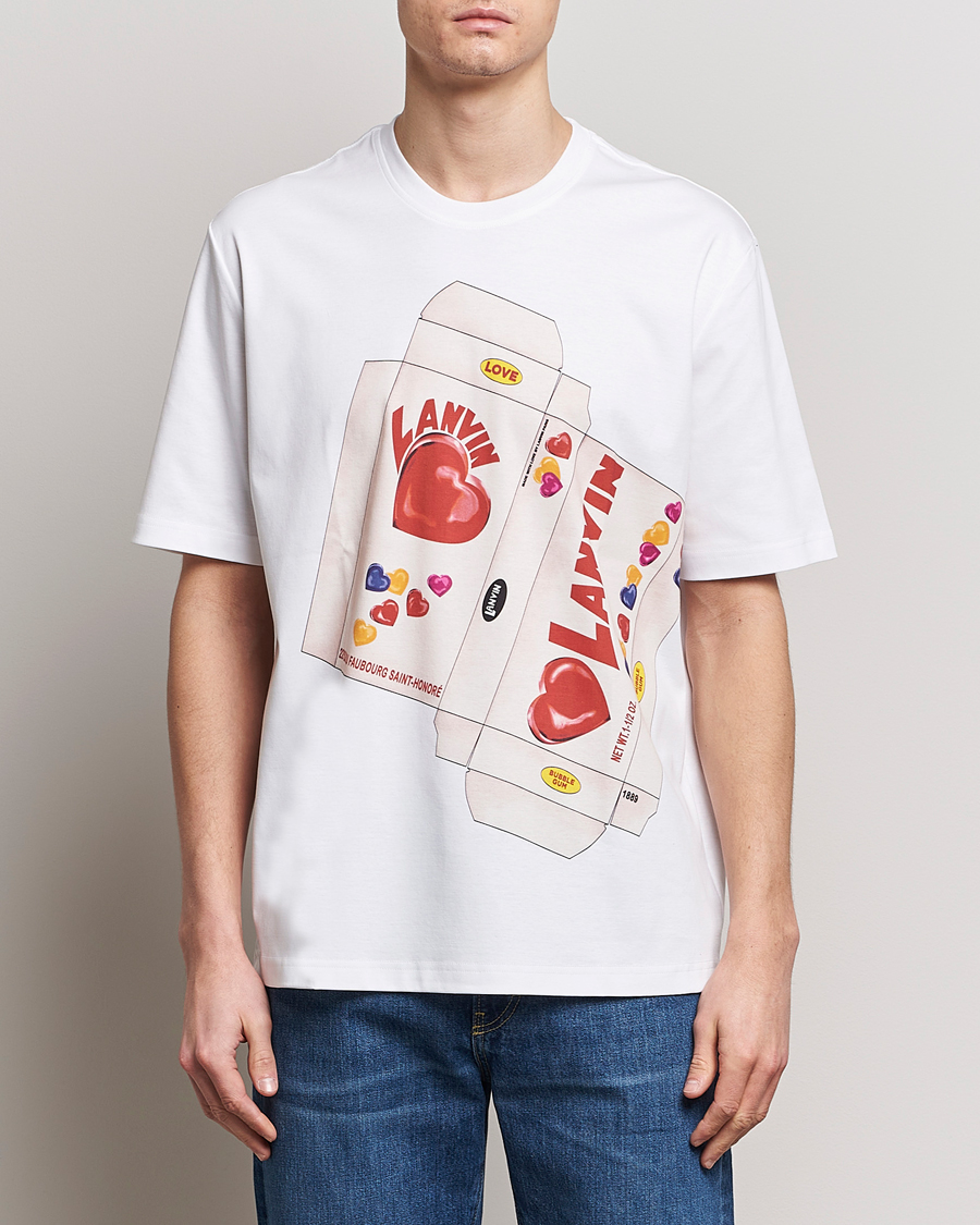 Herre | Kortermede t-shirts | Lanvin | Bonbon Printed T-Shirt Optic White