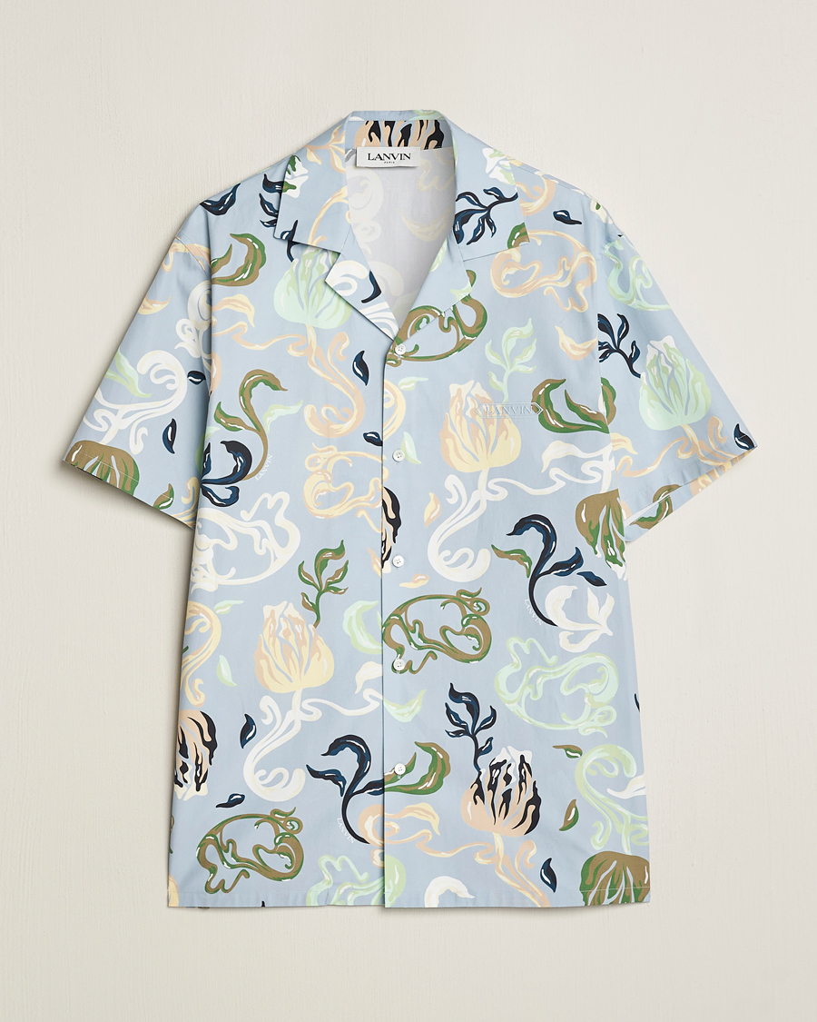 Herre | Skjorter | Lanvin | Printed Bowling Shirt Azur