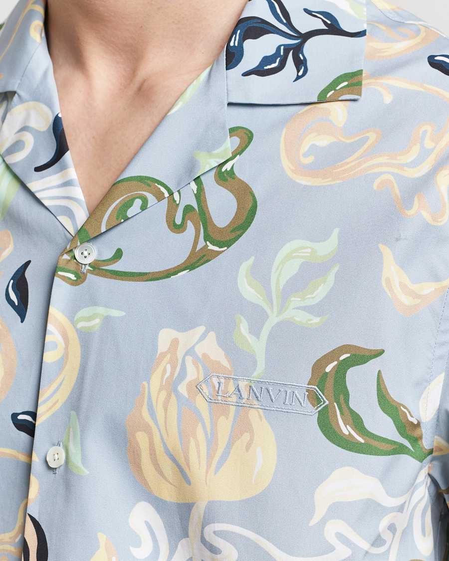Herre | Skjorter | Lanvin | Printed Bowling Shirt Azur