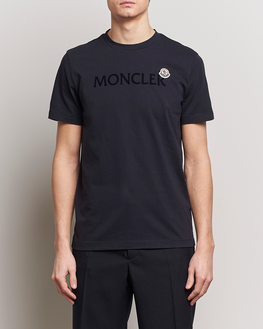 Herre | Kortermede t-shirts | Moncler | Lettering Logo T-Shirt Navy