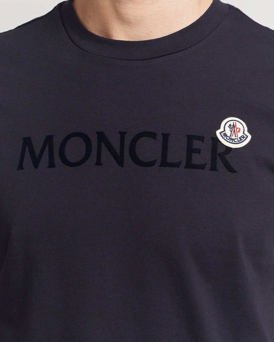Herre | T-Shirts | Moncler | Lettering Logo T-Shirt Navy