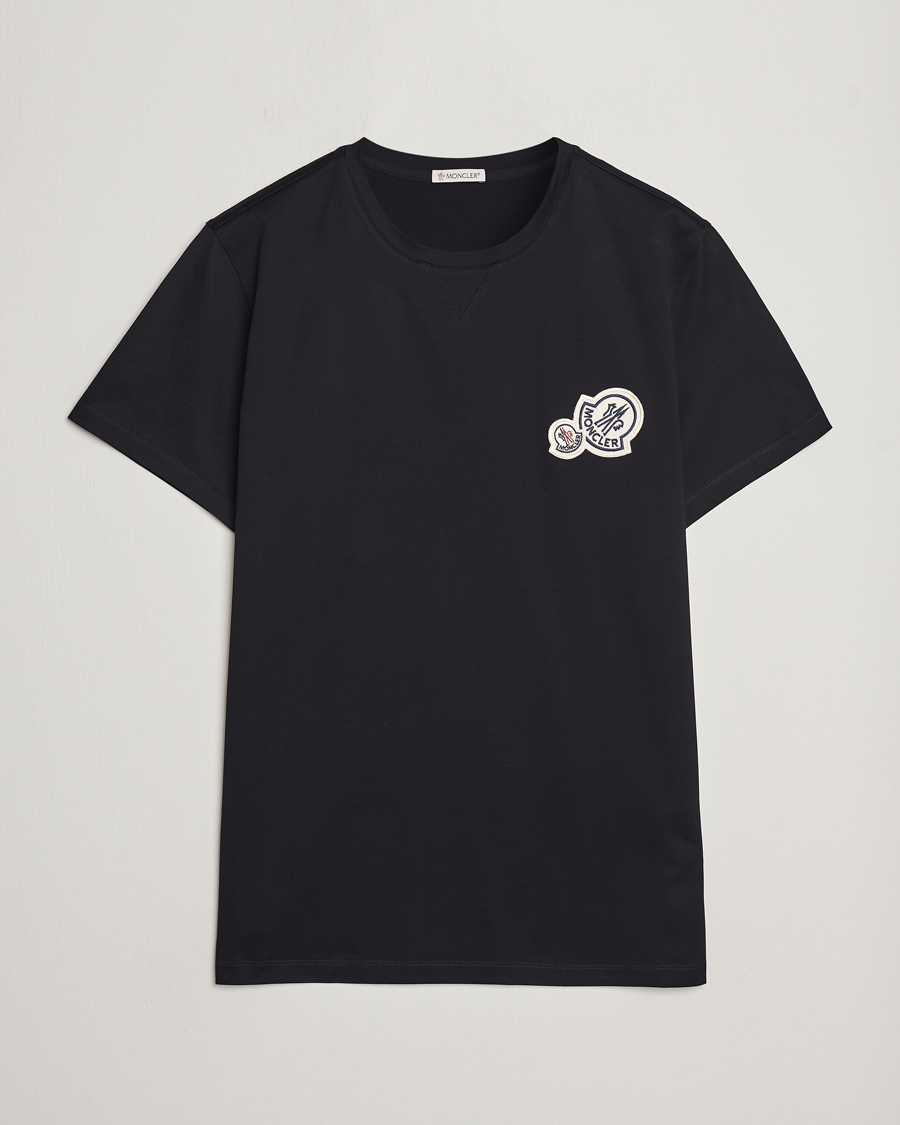 Herre | T-Shirts | Moncler | Double Logo T-Shirt Black