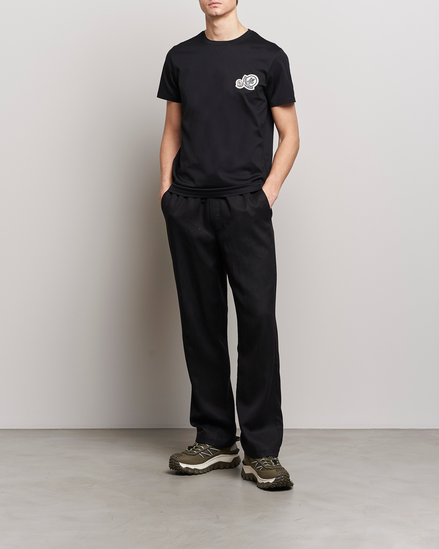 Herre | T-Shirts | Moncler | Double Logo T-Shirt Black