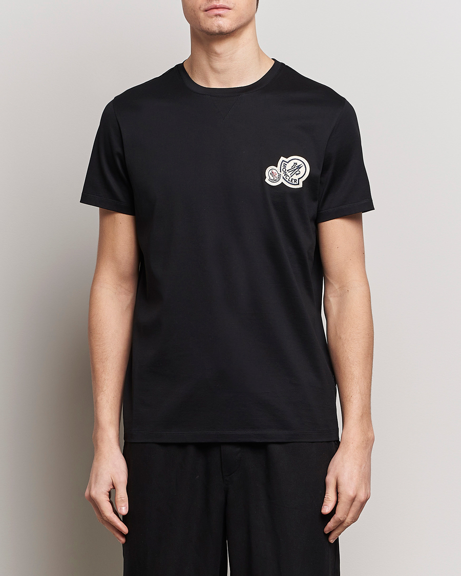 Herre | Kortermede t-shirts | Moncler | Double Logo T-Shirt Black