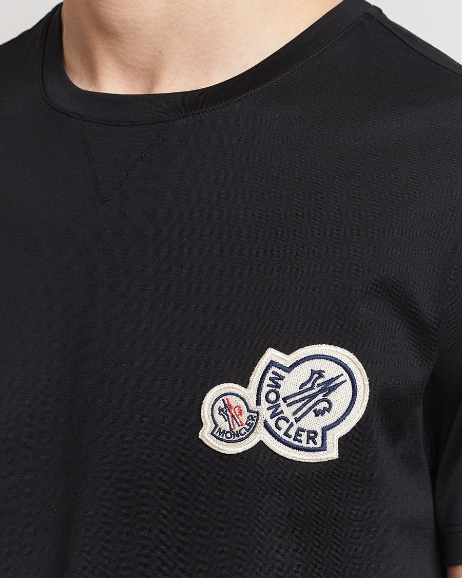Herre | T-Shirts | Moncler | Double Logo T-Shirt Black