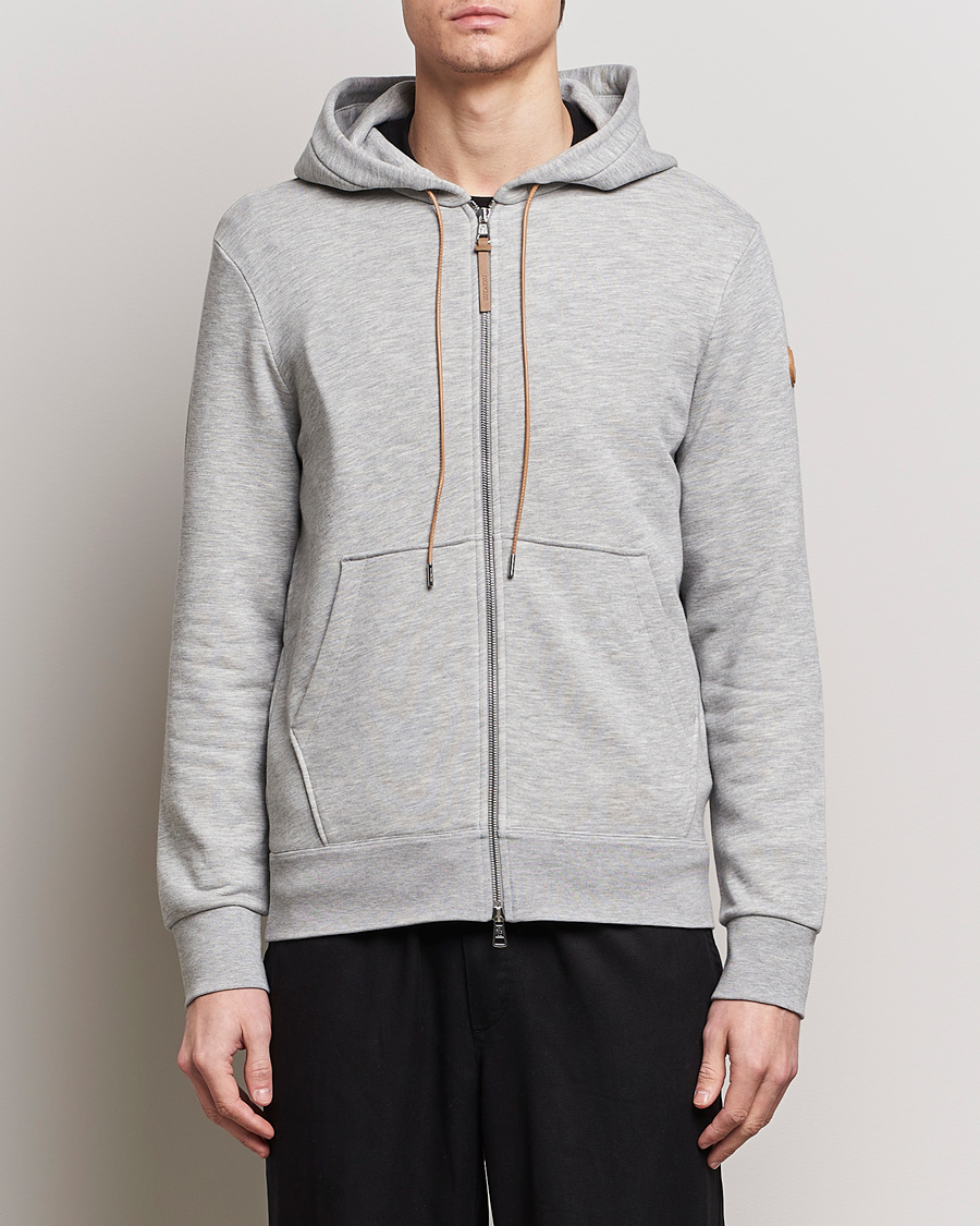 Herre |  | Moncler | Full Zip Hoodie Light Grey