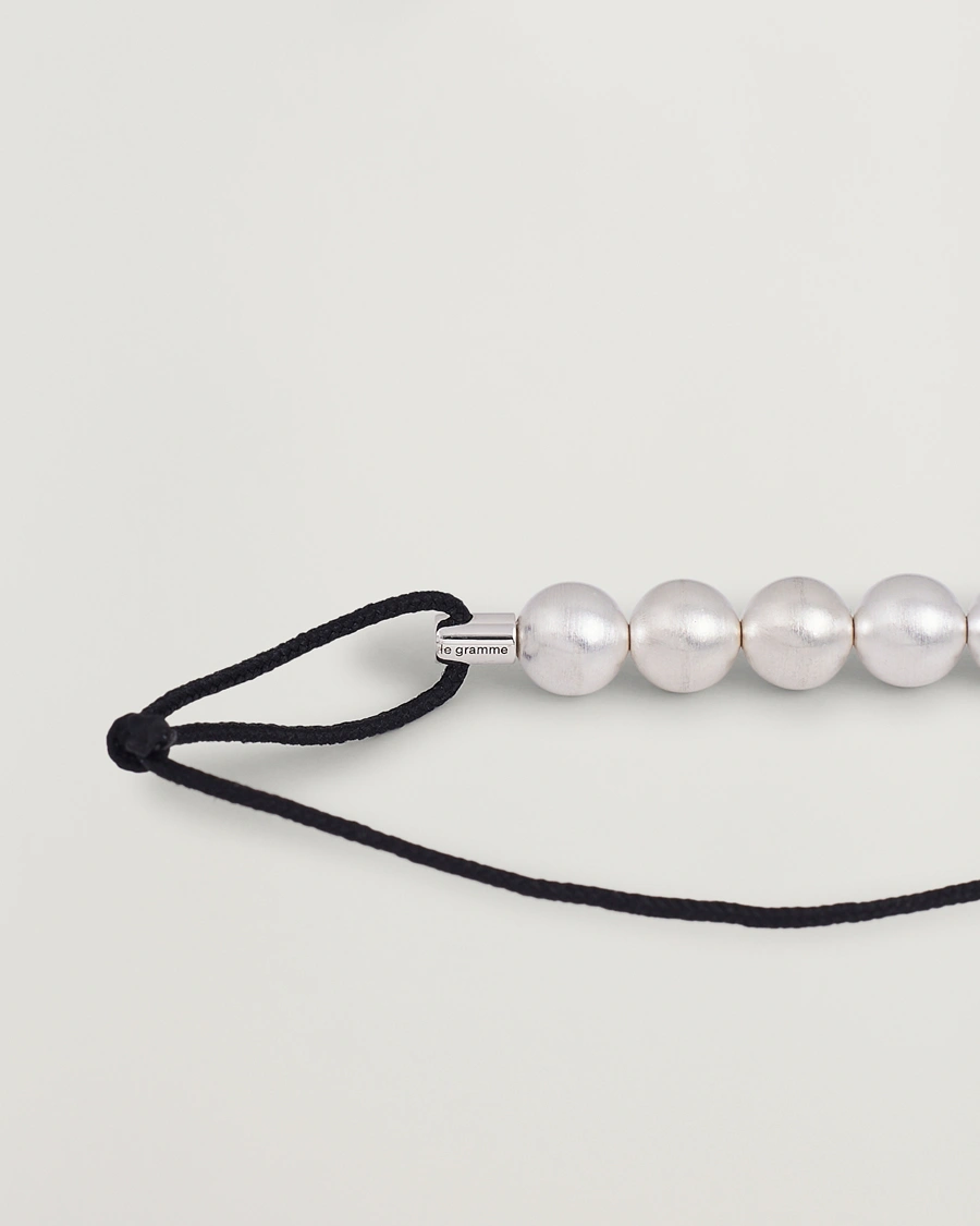 Herre | Smykker | LE GRAMME | 7 Beads Cord Braclet Sterling Silver 13g