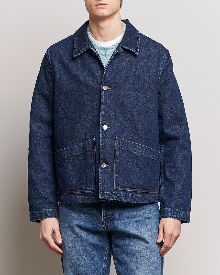 Herre | Klær | Sunflower | Denim Worker Jacket Rinse Blue