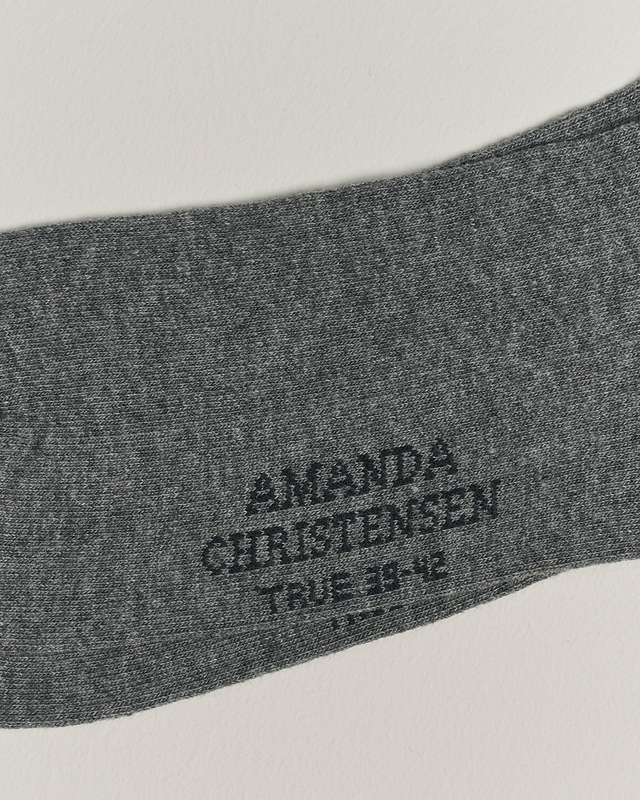 Herre | Undertøy | Amanda Christensen | 3-Pack True Cotton Socks Grey Melange
