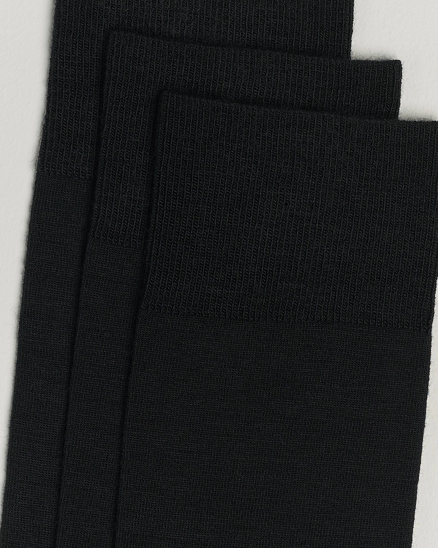 Herre | Vanlige sokker | Amanda Christensen | 3-Pack Icon Wool/Cotton Socks Black
