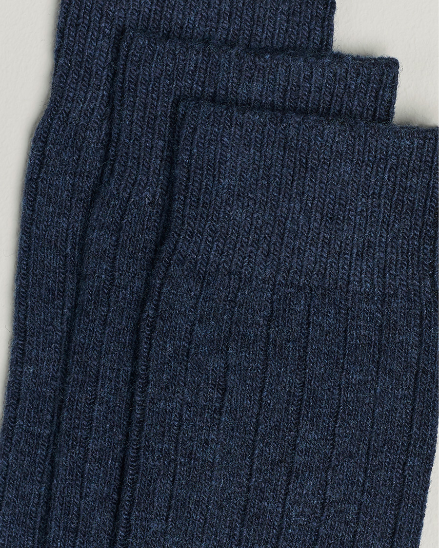 Herre | Vanlige sokker | Amanda Christensen | 3-Pack Supreme Wool/Cashmere Sock Dark Blue Melange