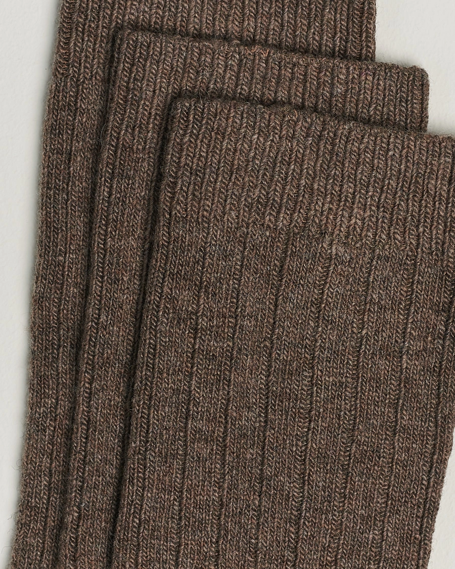Herre |  | Amanda Christensen | 3-Pack Supreme Wool/Cashmere Sock Brown Melange