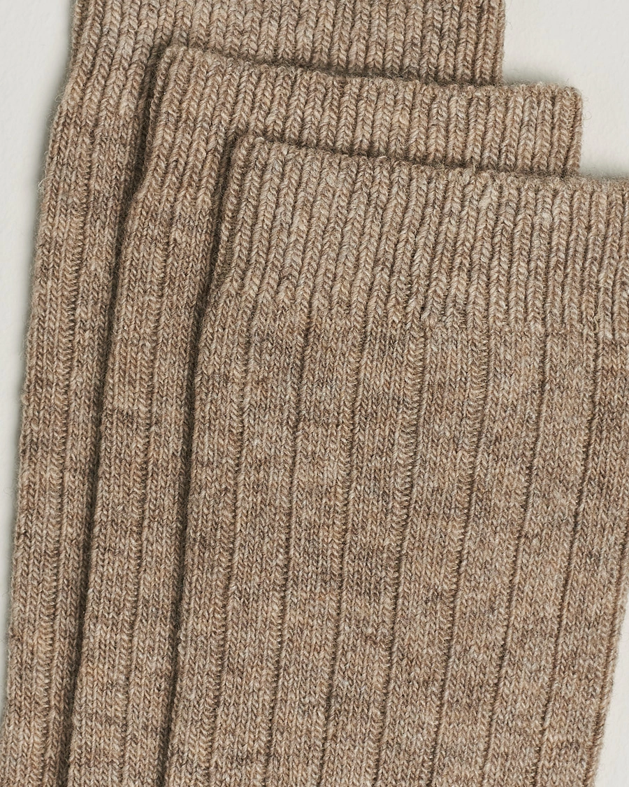 Herre |  | Amanda Christensen | 3-Pack Supreme Wool/Cashmere Sock Beige Melange