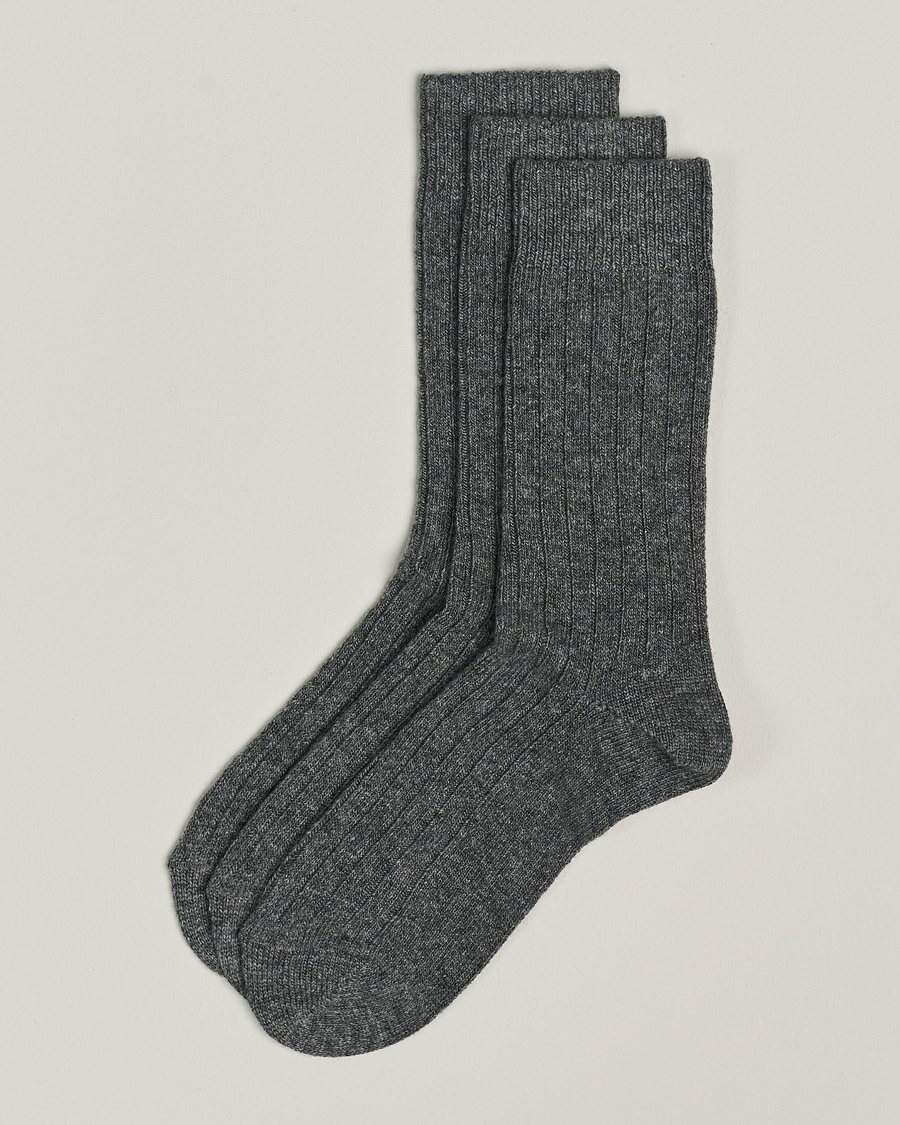 Herre | Undertøy | Amanda Christensen | 3-Pack Supreme Wool/Cashmere Sock Grey Melange