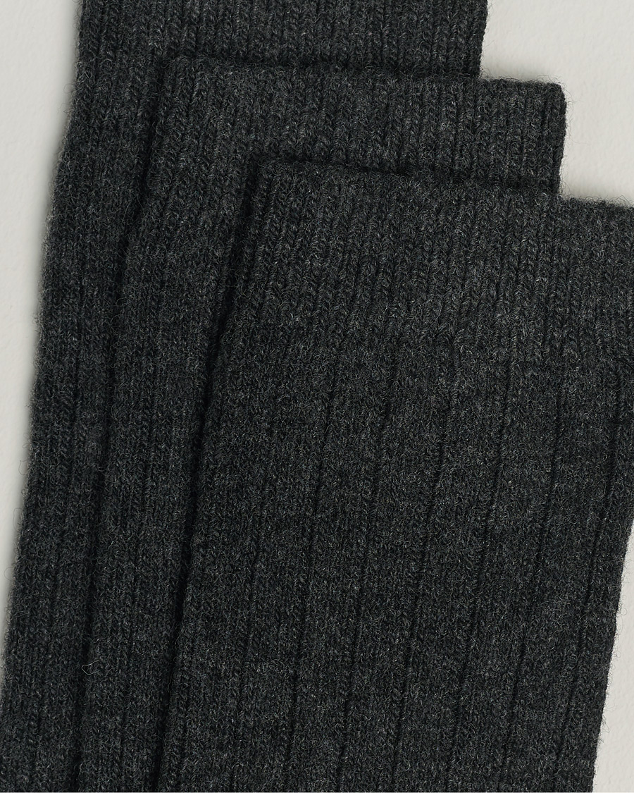 Herre | Vanlige sokker | Amanda Christensen | 3-Pack Supreme Wool/Cashmere Sock Antracite Melange