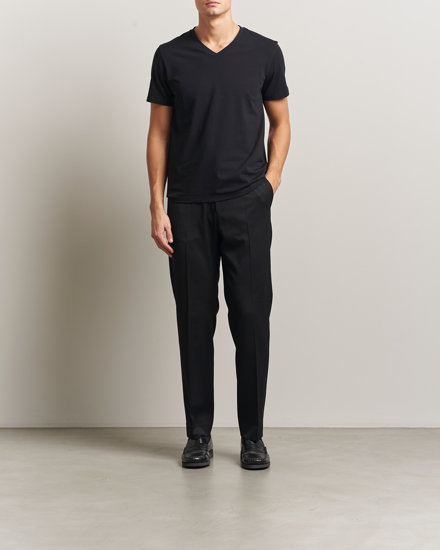 Herre | T-Shirts | Filippa K | Organic Cotton V-Neck T-Shirt Black