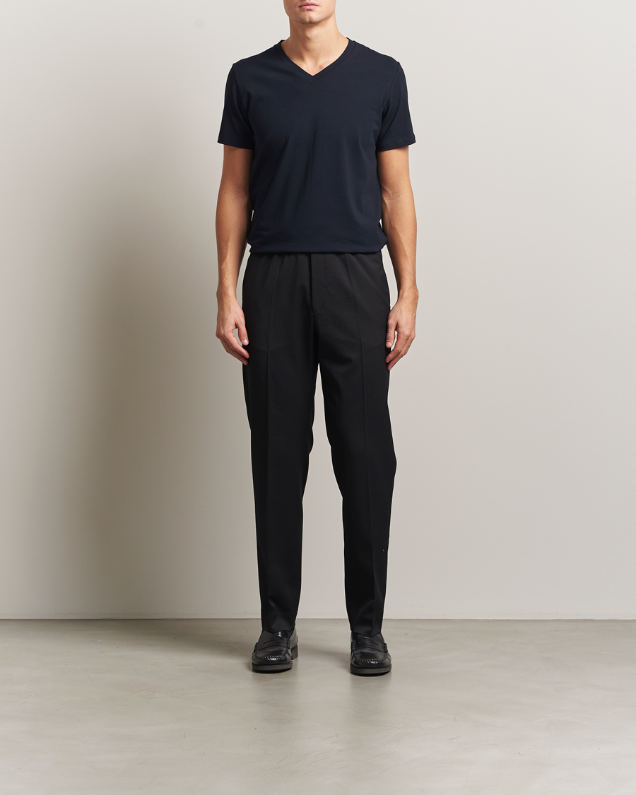 Herre | T-Shirts | Filippa K | Organic Cotton V-Neck T-Shirt Navy