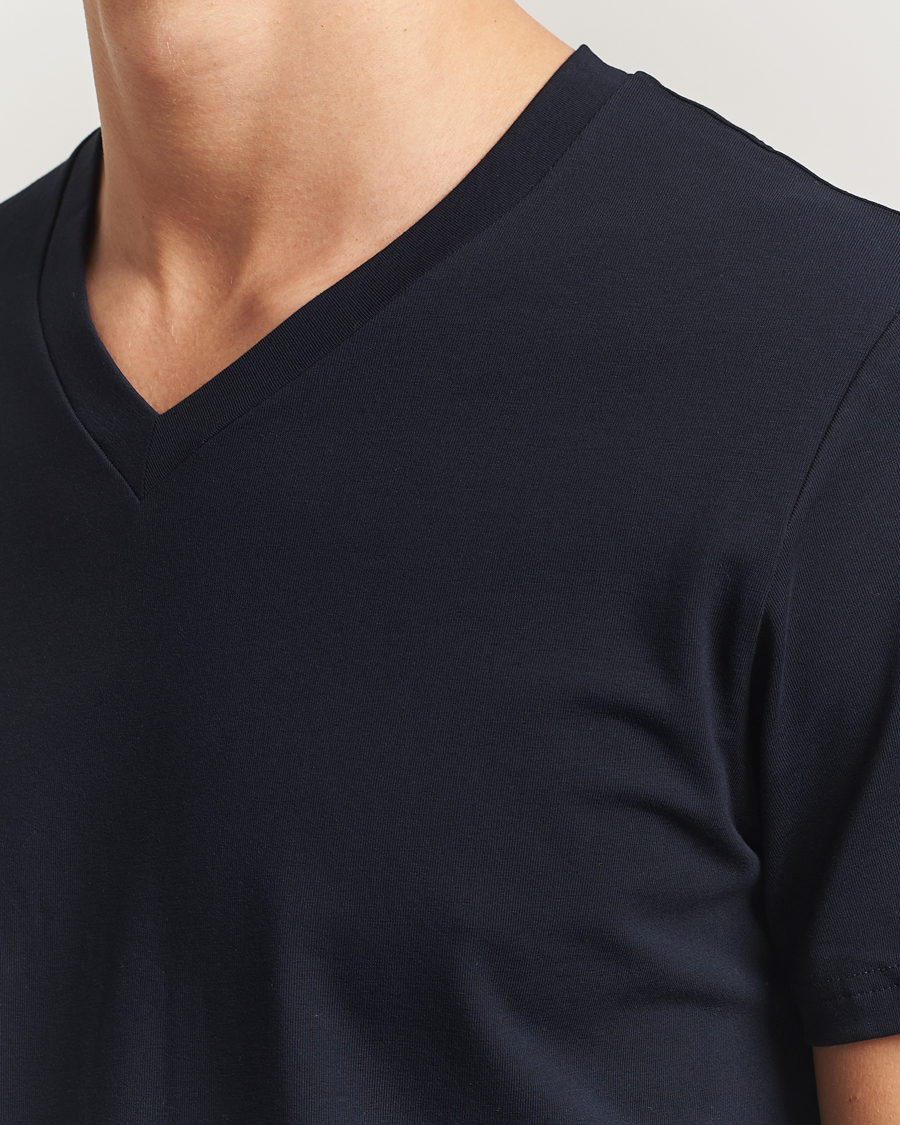 Herre | T-Shirts | Filippa K | Organic Cotton V-Neck T-Shirt Navy