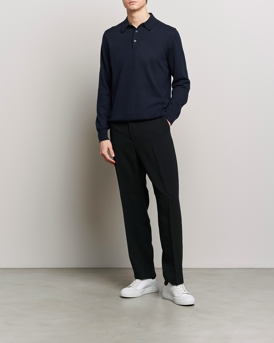 Herre | Gensere | Filippa K | Knitted Polo Shirt Navy