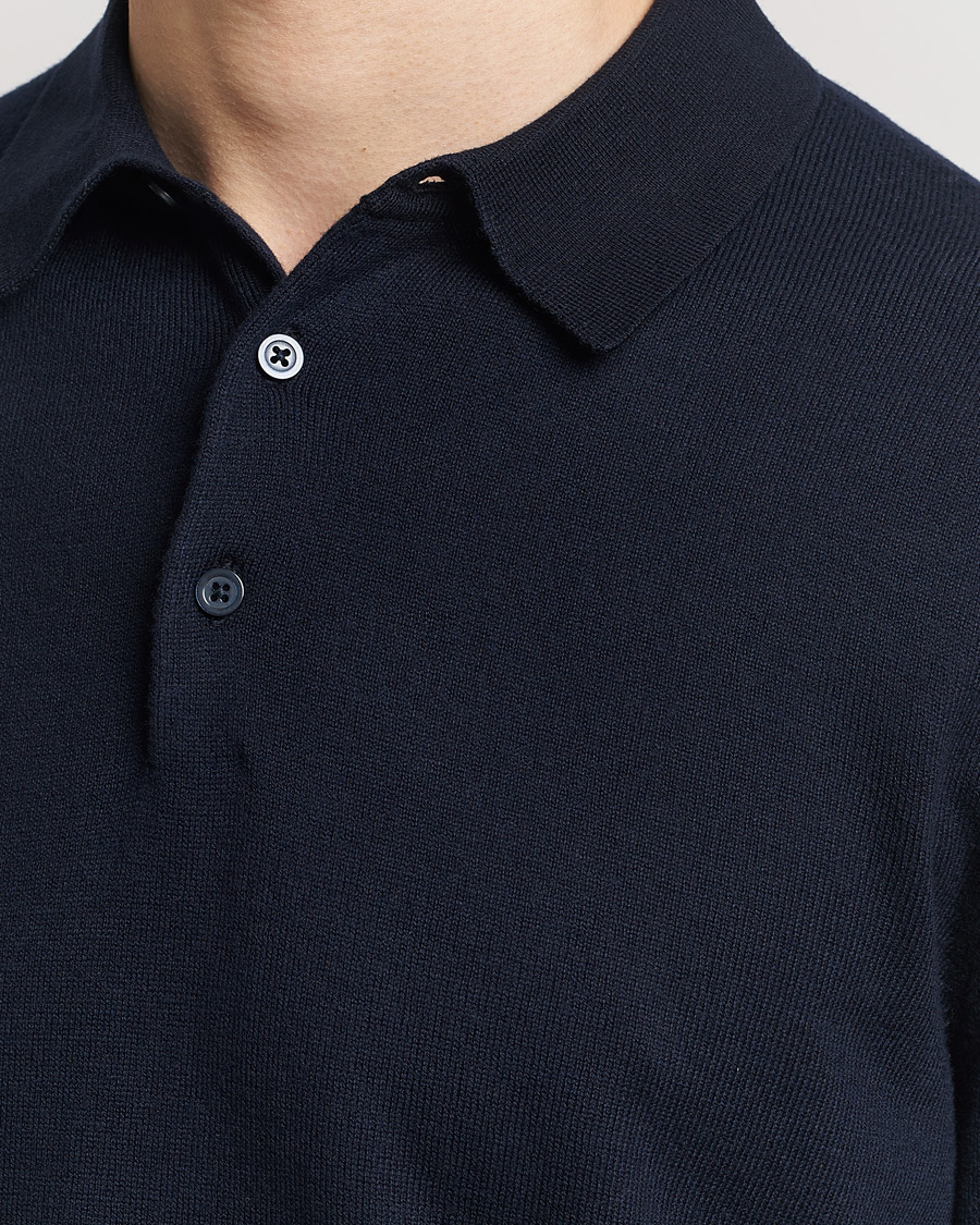 Herre | Gensere | Filippa K | Knitted Polo Shirt Navy