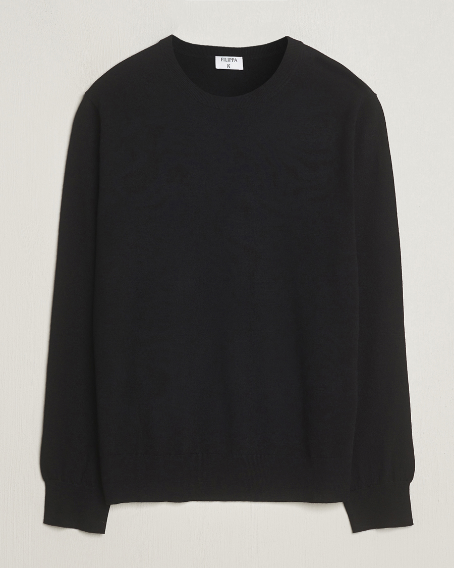 Herre | Gensere | Filippa K | Merino Round Neck Sweater Black