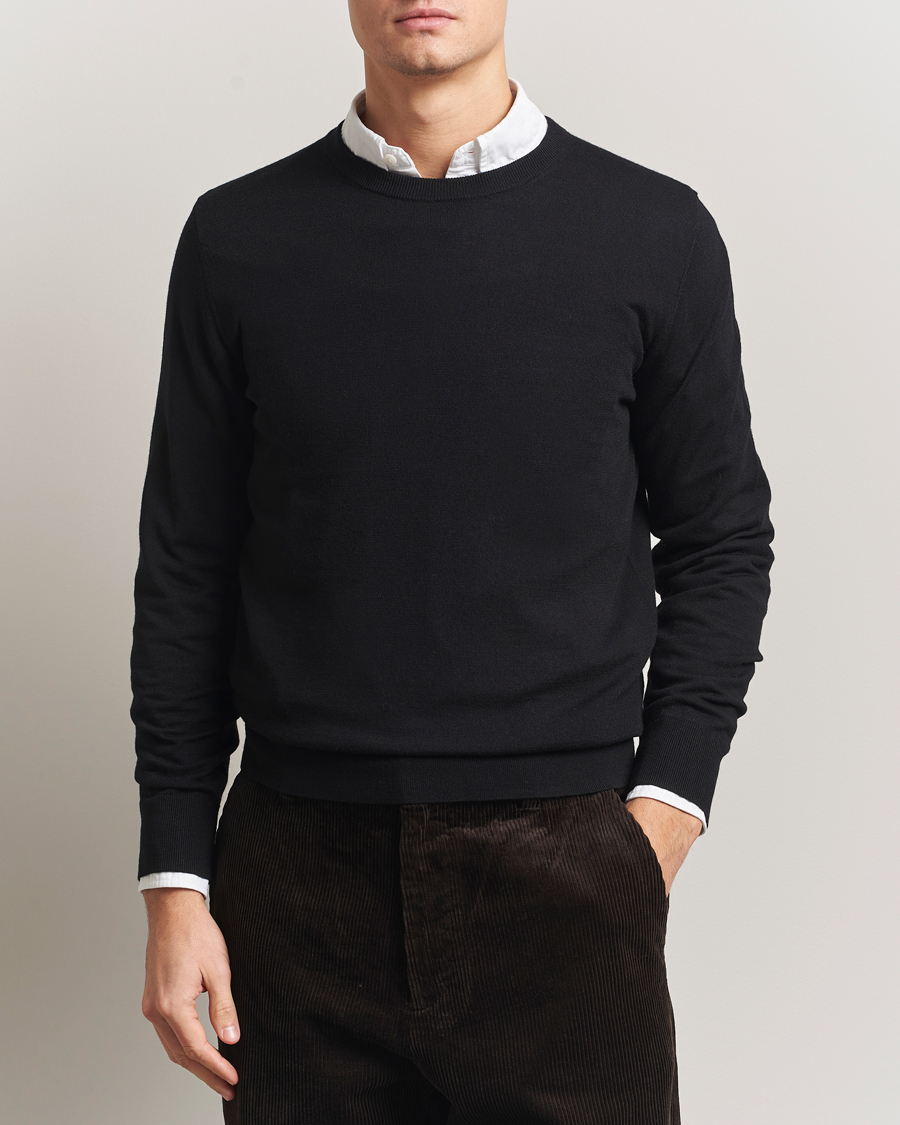 Herre | Gensere | Filippa K | Merino Round Neck Sweater Black