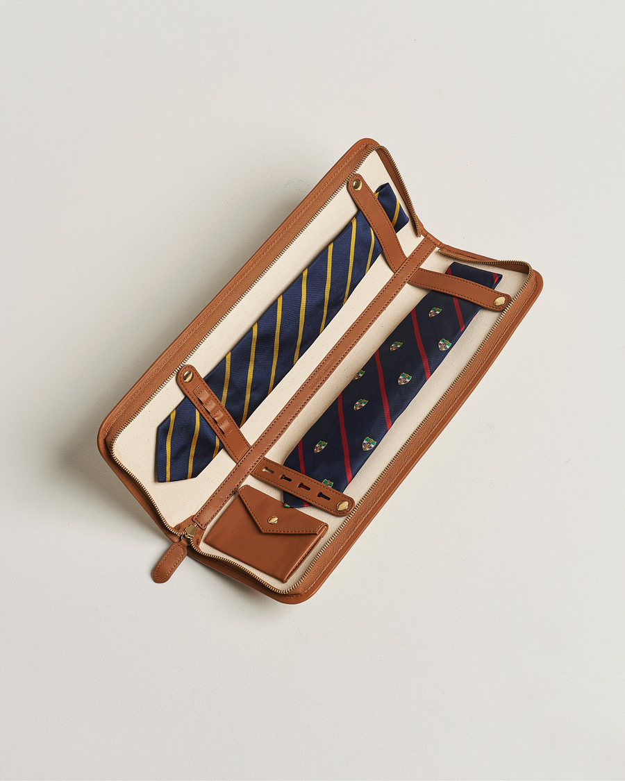 Herre | Ralph Lauren Home Garrett Leather Tie Case Brown | Ralph Lauren Home | Garrett Leather Tie Case Brown