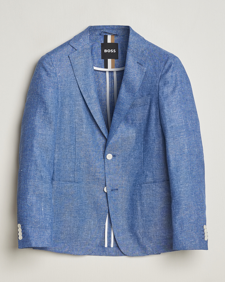 Herre | Dressjakker | BOSS BLACK | Hanry Linen Blazer Medium Blue